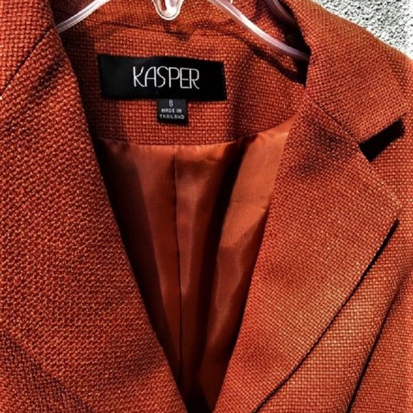 Kasper Petite 3-Button Blazer Burnt Orange - Picture 2 of 6